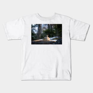 Lepus europaeus in the forest Kids T-Shirt